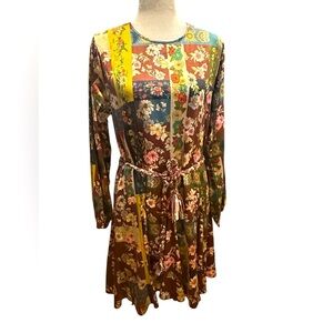 Johnny Was Floral Patchwork belted Dress size S